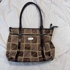 Nine & Co. Tan and Brown Patterned Tote